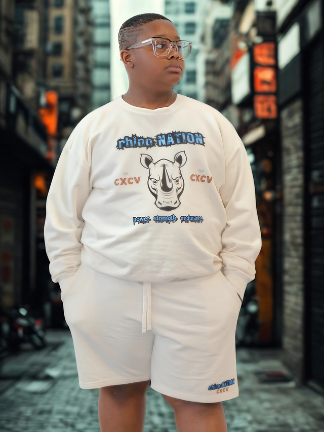 rhino Nation Cream Short Sweatsuit